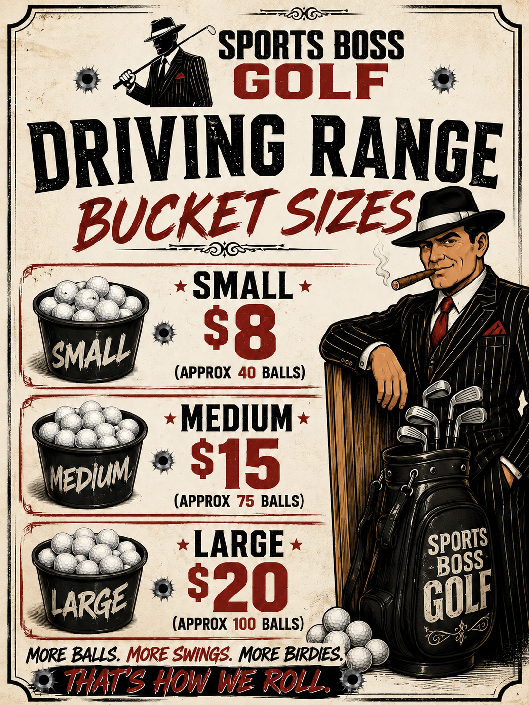 Sports Boss Golf bucket prices